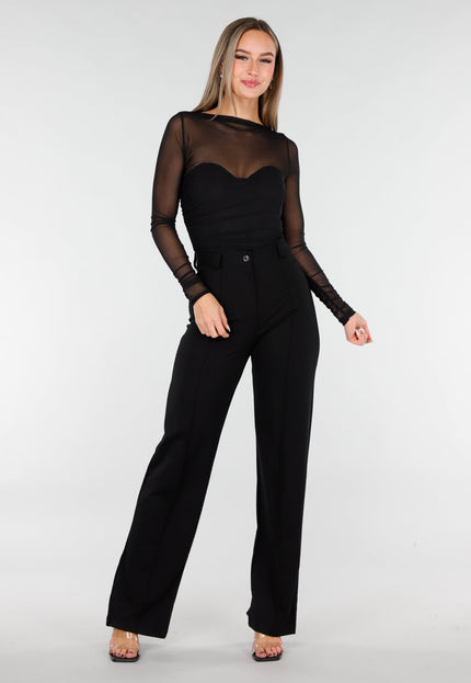 NEW070126 Zwarte Mesh Korset Body