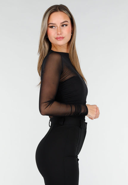 NEW070126 Zwarte Mesh Korset Body