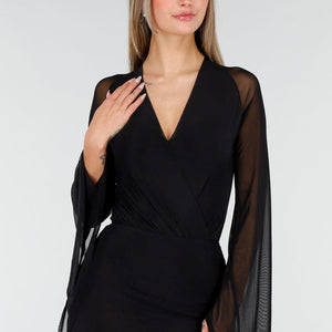 NEW070126 Zwarte Mesh Set met Body en Rok