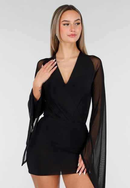 NEW070126 Zwarte Mesh Set met Body en Rok