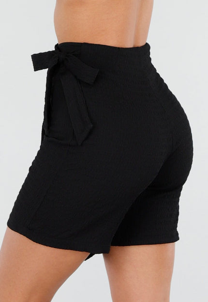 NEW070126 Tall Zwarte Stretch Skort met Strik