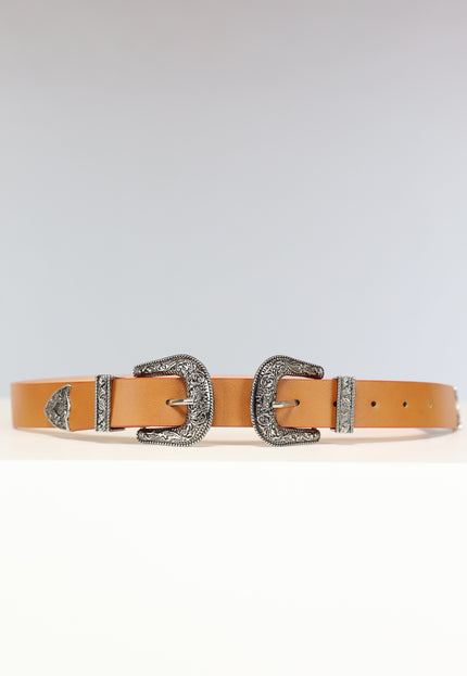 NEW0702 Camel Riem met Dubbele Gesp