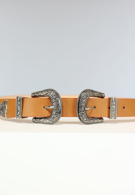 NEW0702 Camel Riem met Dubbele Gesp