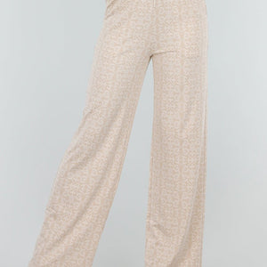 NEW070525 Beige Stretch Barokprint Broek
