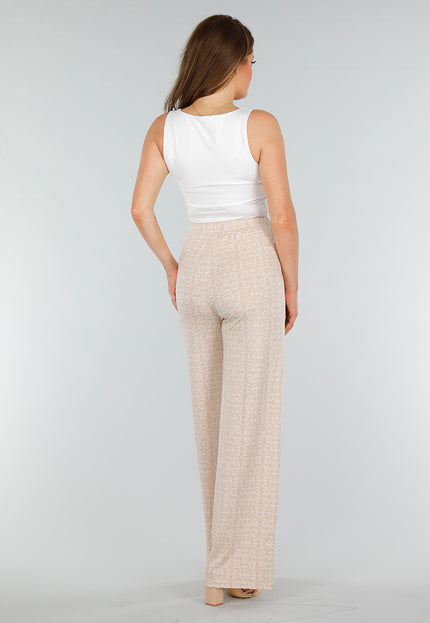 NEW070525 Beige Stretch Barokprint Broek