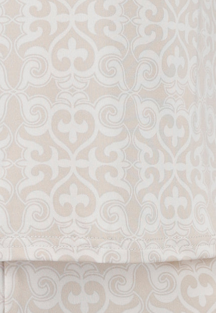 NEW070525 Beige Stretch Top met Schoudervulling