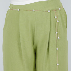 NEW070525 Goudkleurige Heupketting met Parels