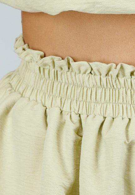 NEW070525 Groene Two Piece Set met Pof Detail