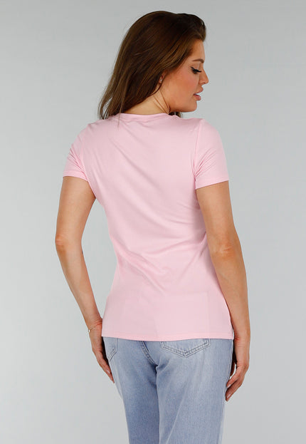 NEW070525 Roze Stretch Top met Split