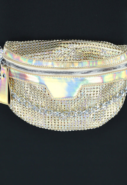 NEW0706 Gouden Holografische Glitter Crossbody Tas