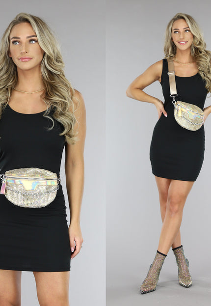 NEW0706 Gouden Holografische Glitter Crossbody Tas