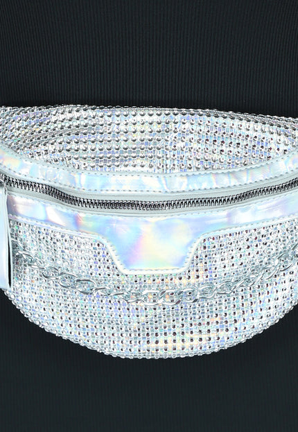 NEW0706 Zilveren Holografische Glitter Crossbody Tas
