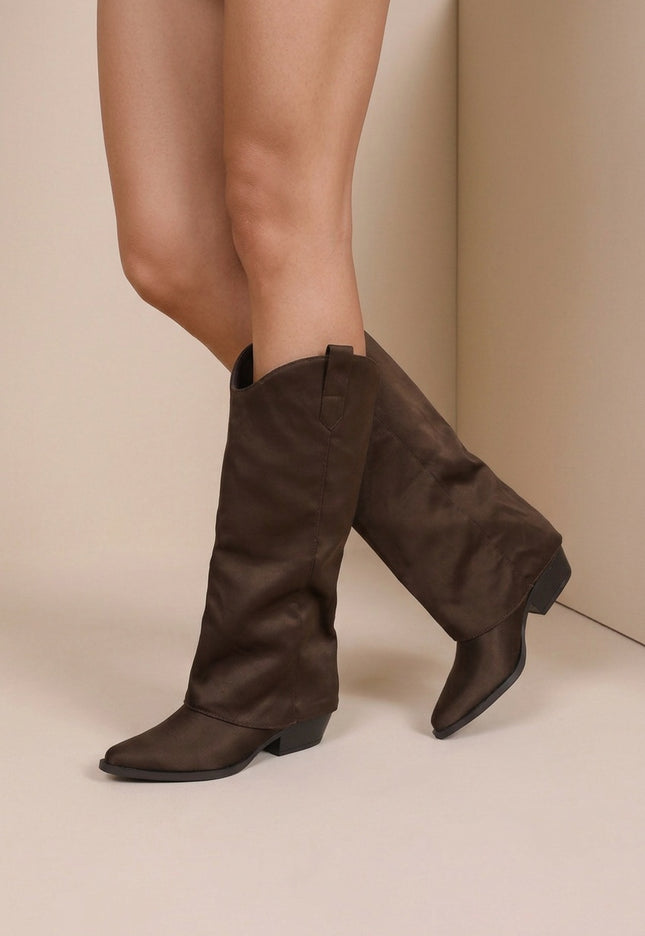 NEW071026 Bruine Cowboylaarzen met Hoge Schacht