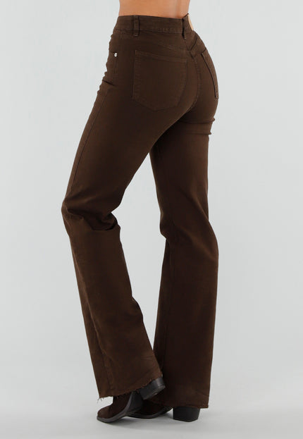NEW071026 Bruine High Waist Straight Leg Tall Jeans