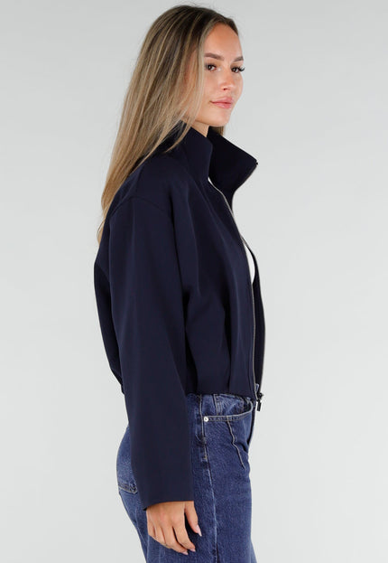 NEW071026 Donkerblauw Kort Jasje met Ritssluiting