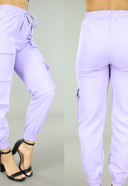 NEW0803 Lila Elastische Broek