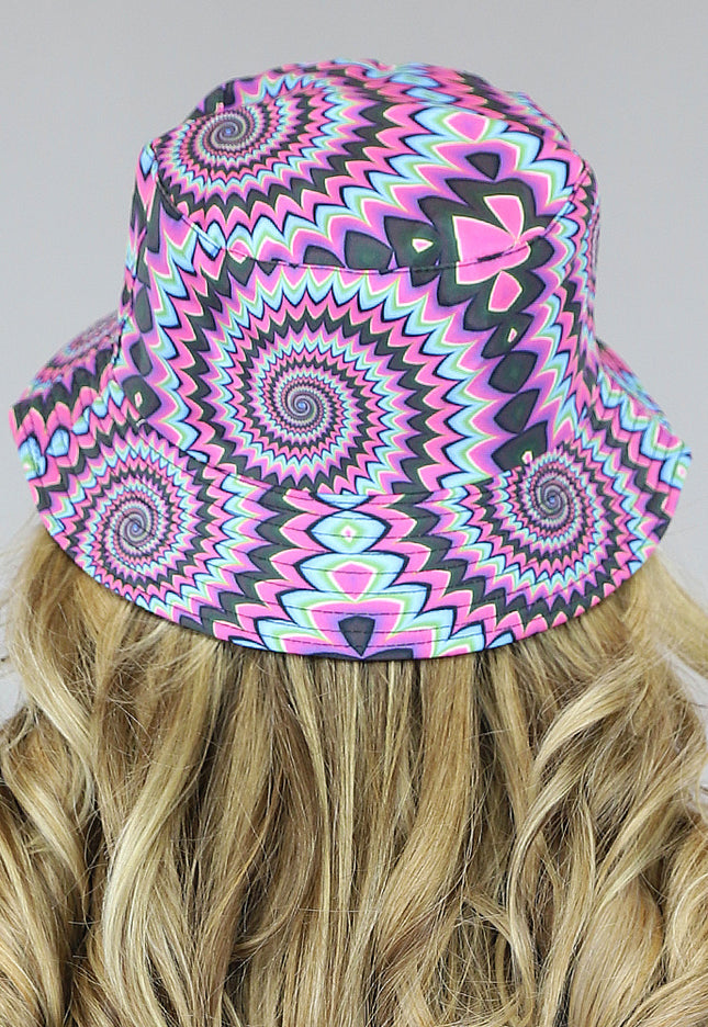 NEW0803 Roze Bucket Hat met Space Print