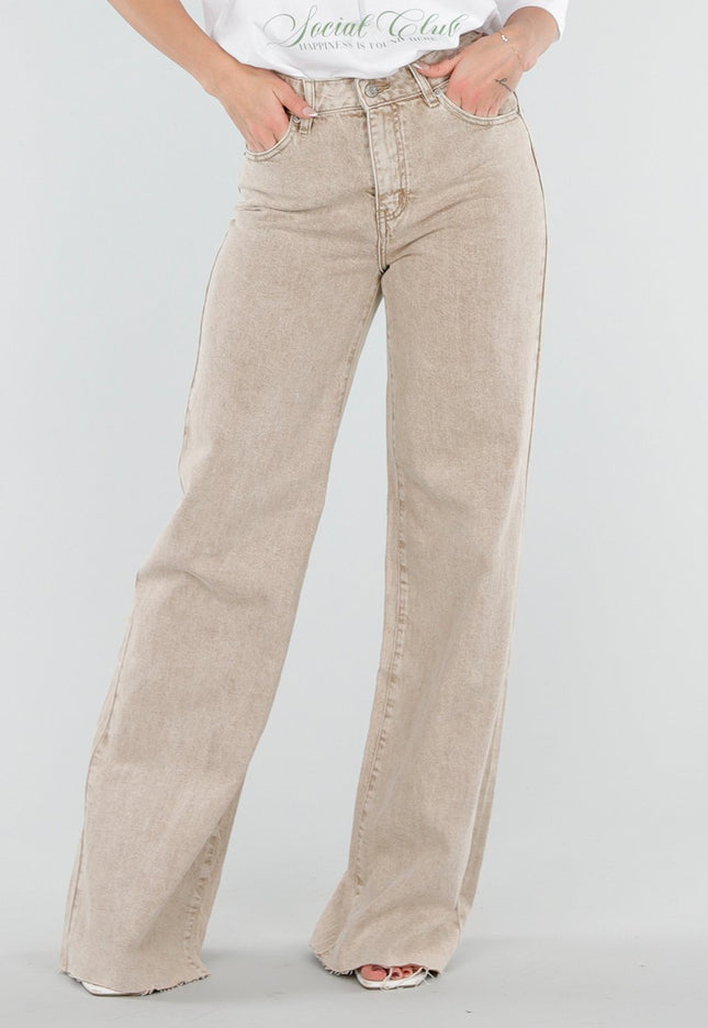 OP=OP.16.NL Beige Wide Leg Tall Jeans