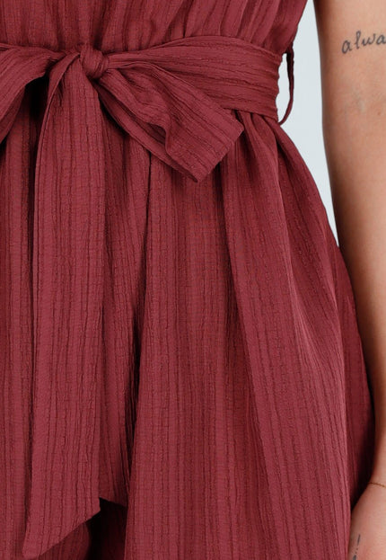 NEW080426 Bordeaux One Shoulder Playsuit