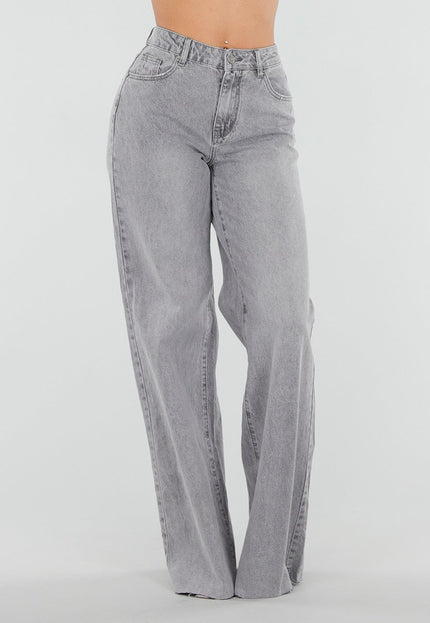 NEW080426 Grijze Wide Leg Tall Jeans