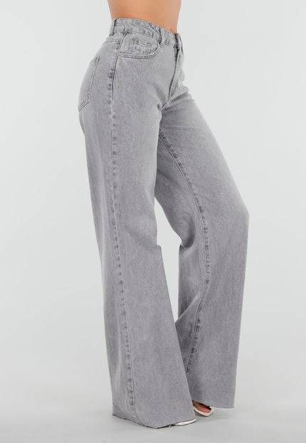 NEW080426 Grijze Wide Leg Tall Jeans