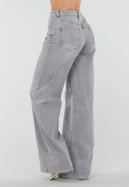 NEW080426 Grijze Wide Leg Tall Jeans
