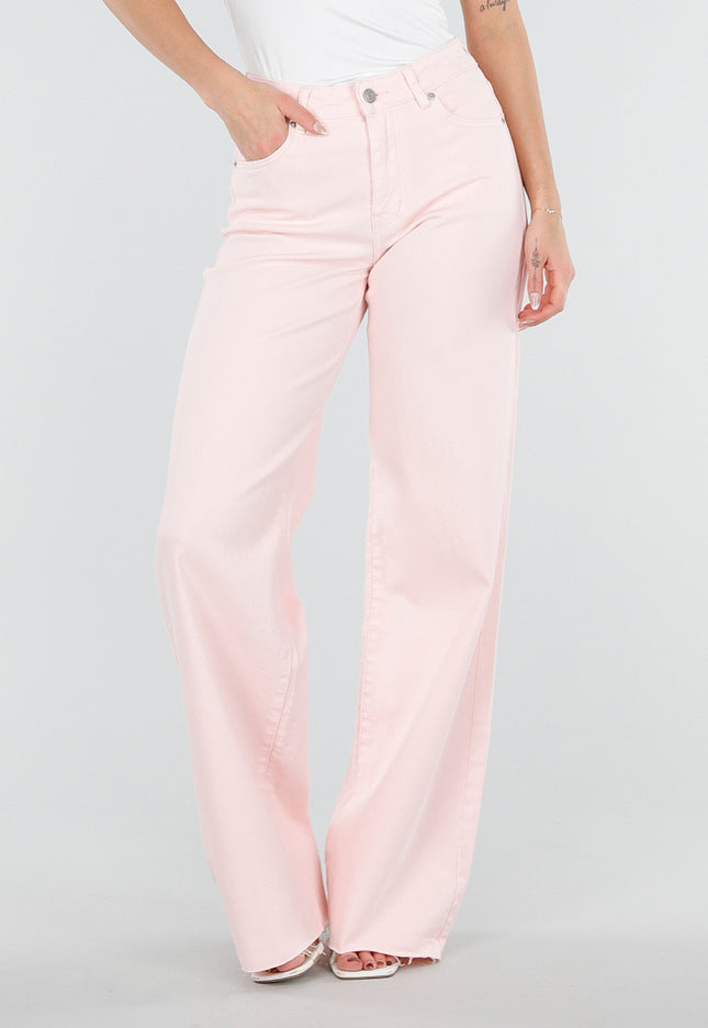 NEW080426 Lichtroze Wide Leg Tall Stretch Jeans