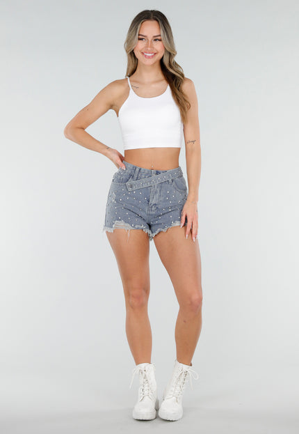 NEW080426 Witte Basic Stretch Top met Pads
