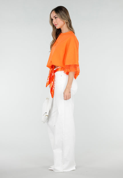 NEW080426 Witte Wide Leg Tall Jeans met Hoge Taille