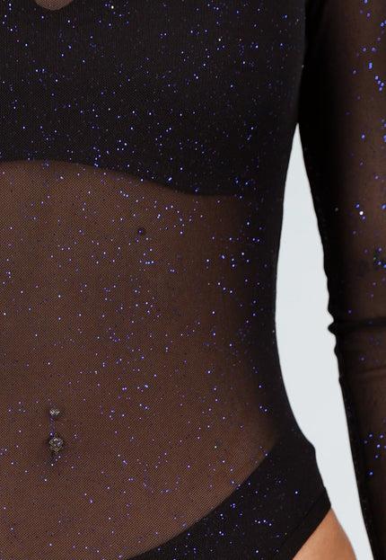 NEW080426 Zwarte Mesh Body met Glitter