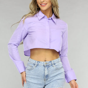 NEW0805 Cropped Lila Blouse
