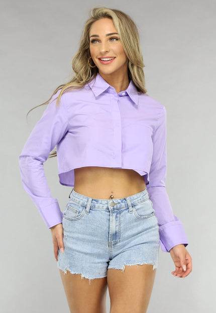 NEW0805 Cropped Lila Blouse
