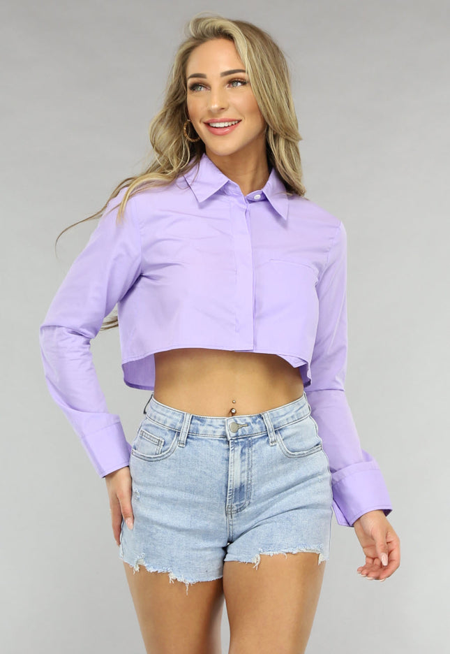 NEW0805 Cropped Lila Blouse
