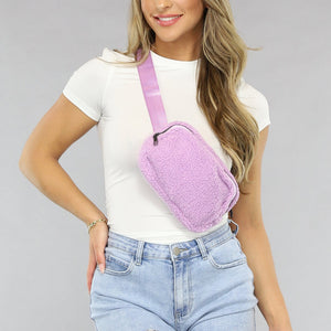 NEW0805 Lila Fluffy Fanny Pack