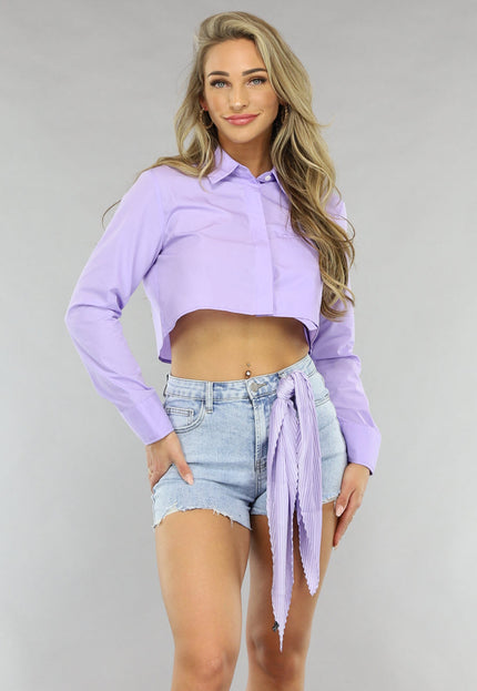 NEW0805 Lila Glanzend Rib Sjaaltje