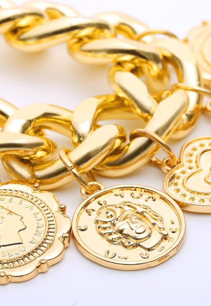 NEW0806 Chunky Armband met Munten