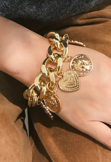 NEW0806 Chunky Armband met Munten