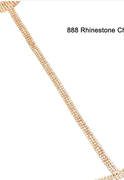 NEW0806 Strass Bodychain Choker Zilver & Goud