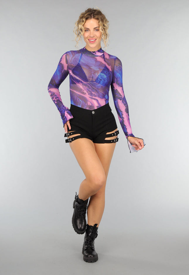 NEW0806 Zwart Broekje met Riempjes