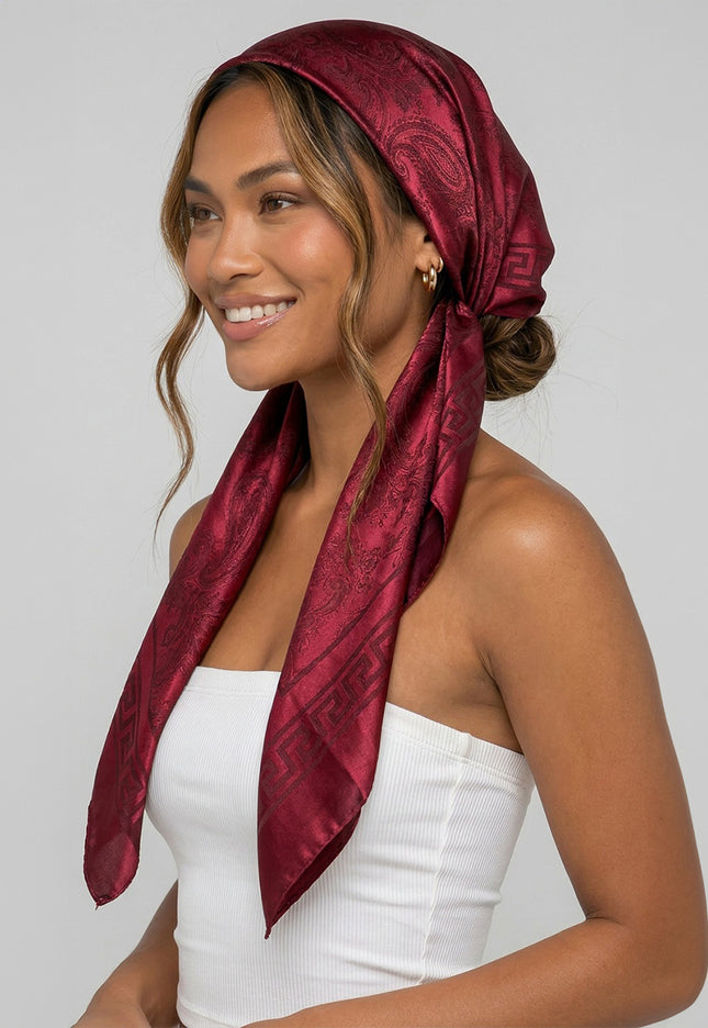 NEW080726 Bordeaux Bandana met Jacquardprint