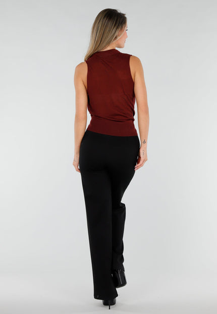 NEW080726 Bordeaux Mouwloze Wikkel Top