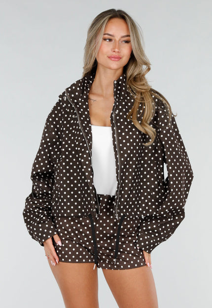 NEW080726 Bruine Polkadot Set met Short