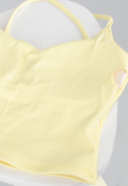 NEW080726 Gele Crop Top met Pads