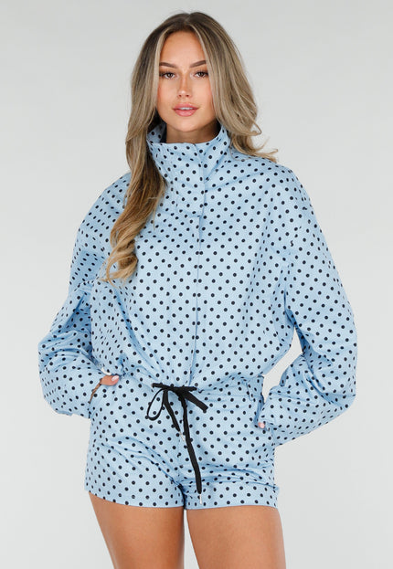 NEW080726 Lichtblauwe Polkadot Set met Short