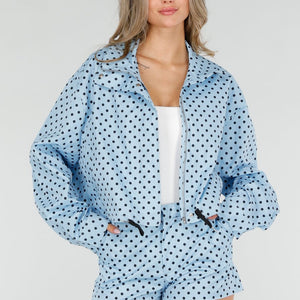 NEW080726 Lichtblauwe Polkadot Set met Short