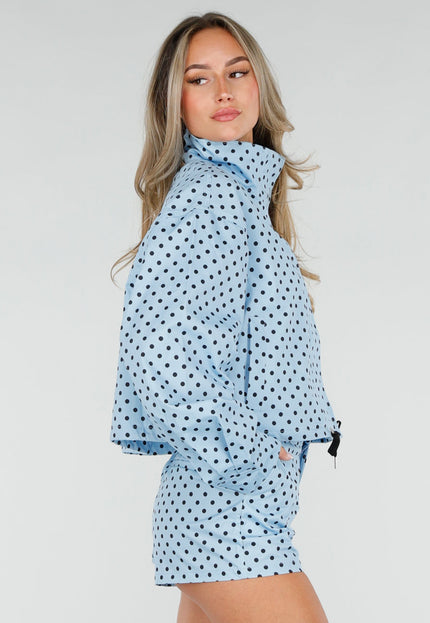 NEW080726 Lichtblauwe Polkadot Set met Short