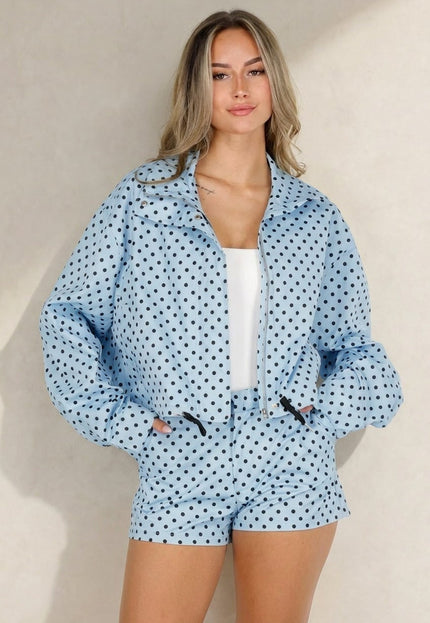 NEW080726 Lichtblauwe Polkadot Set met Short