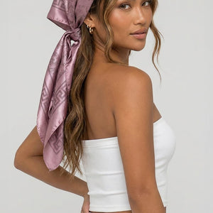 NEW080726 Roze Bandana met Jacquardprint