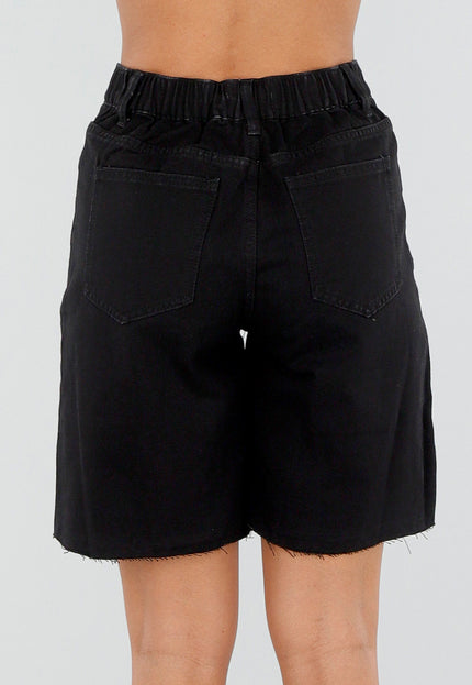 NEW080726 Zwarte Denim Bermuda Glitter Shorts