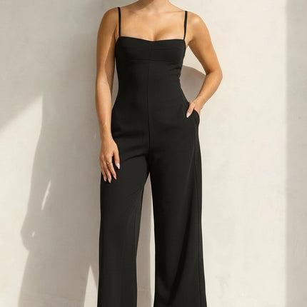 NEW080726 Zwarte Jumpsuit met Pads
